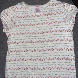 Charming Kids Floral/ strawberry White and Pink Top